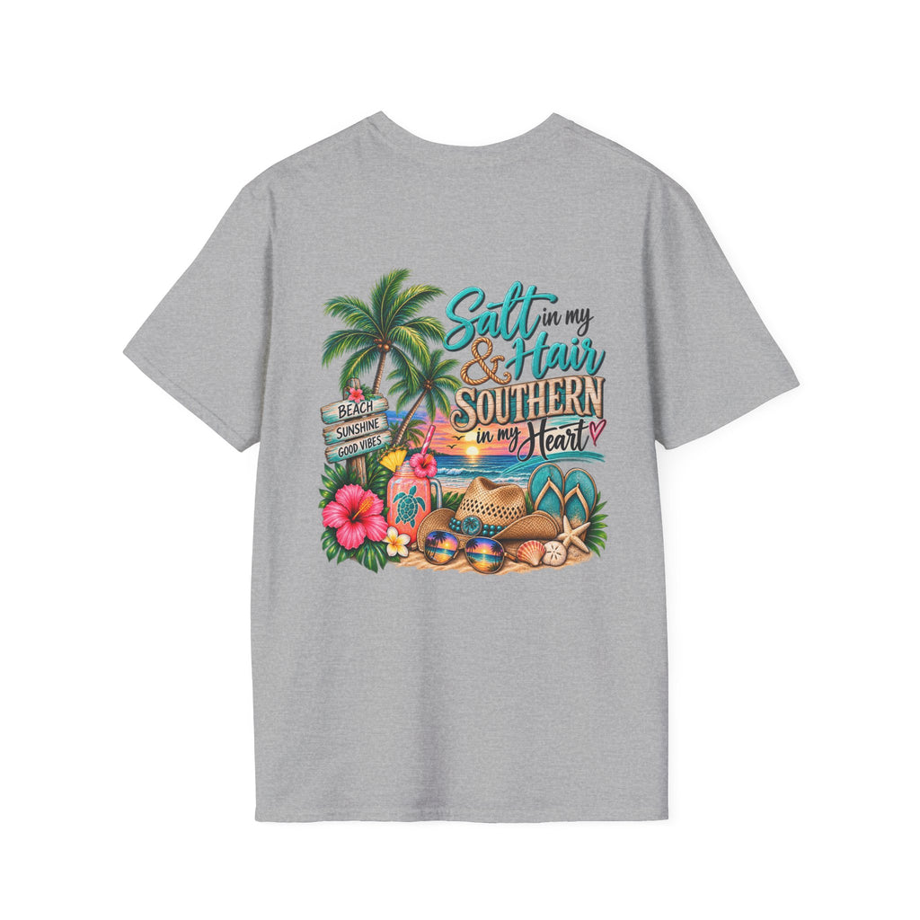 T-Shirt — Tropical Floral 'Charleston Paradise' Chest Design