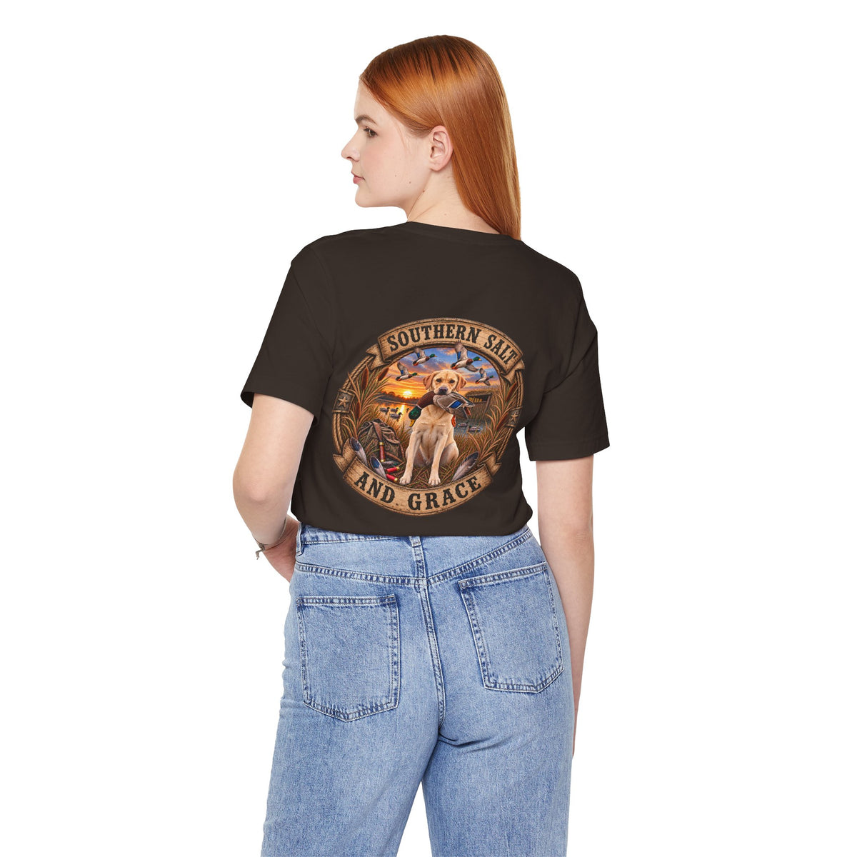 Marsh mornings yellow lab short sleeve