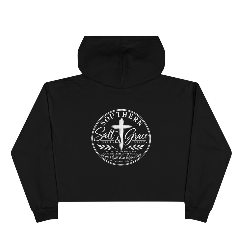 Southern Salt & Grace Cropped Hoodie – Faith Cross Graphic