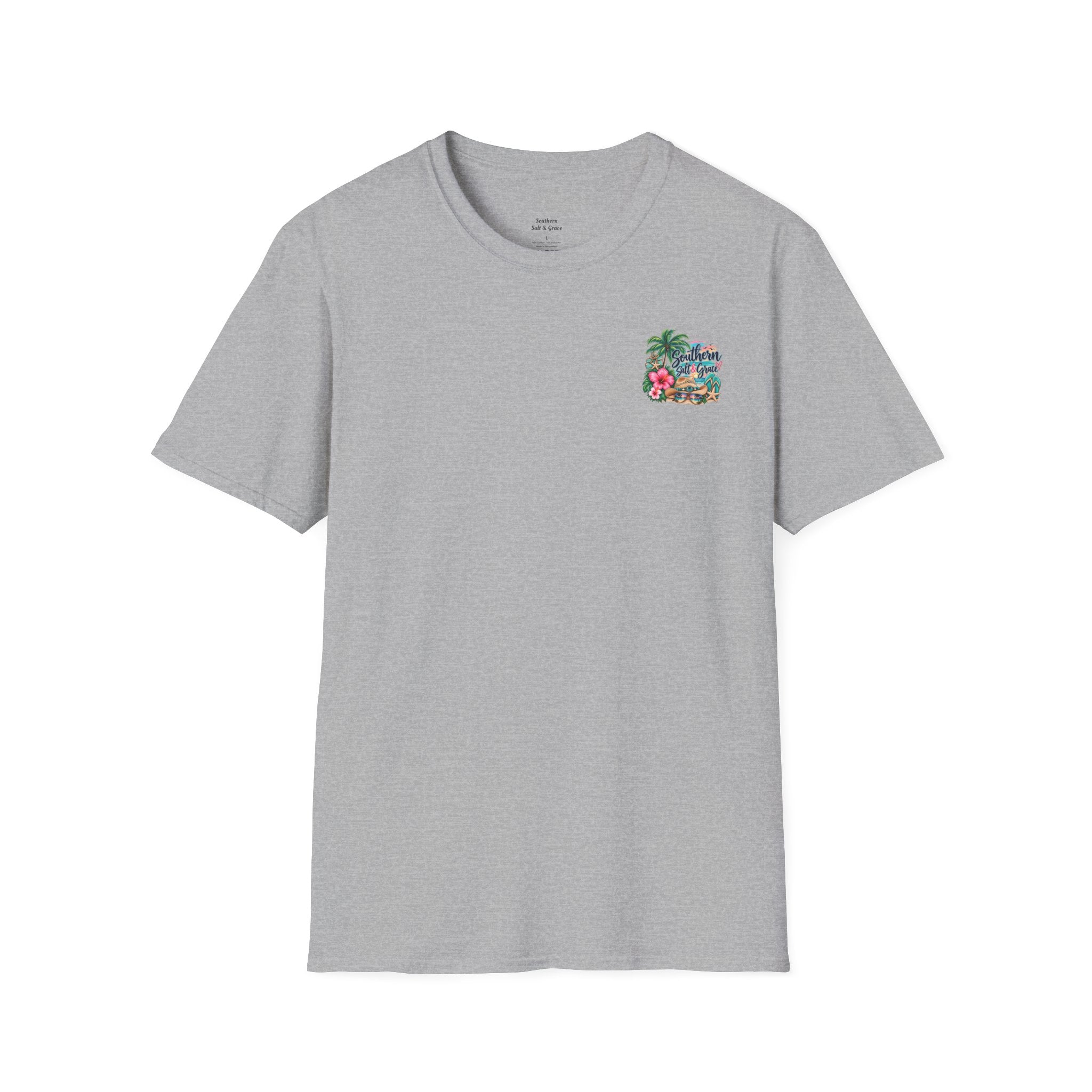 T-Shirt — Tropical Floral 'Charleston Paradise' Chest Design
