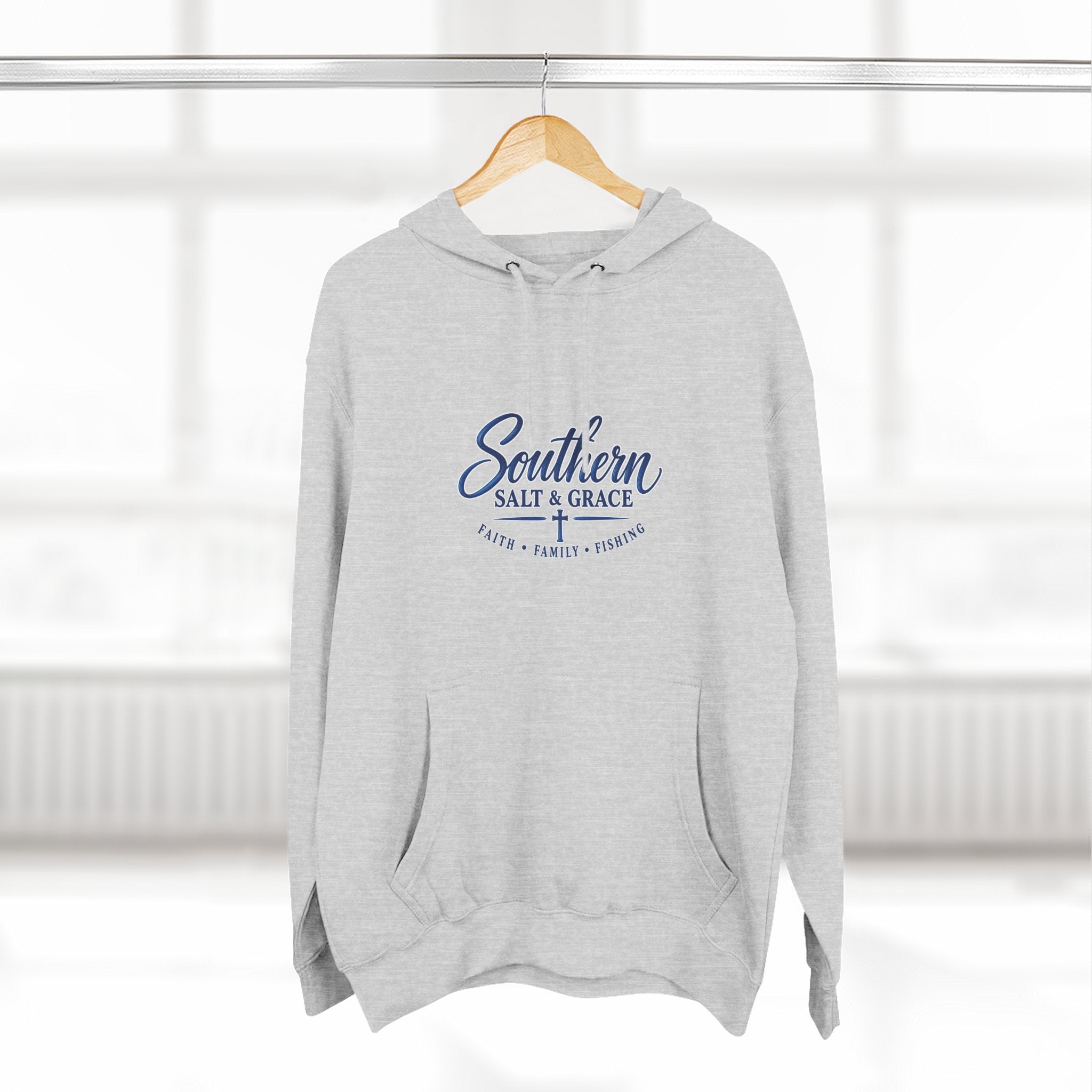 Southern Salt & Grace Hoodie — Coastal Fishing Graphic Fleece Pullover