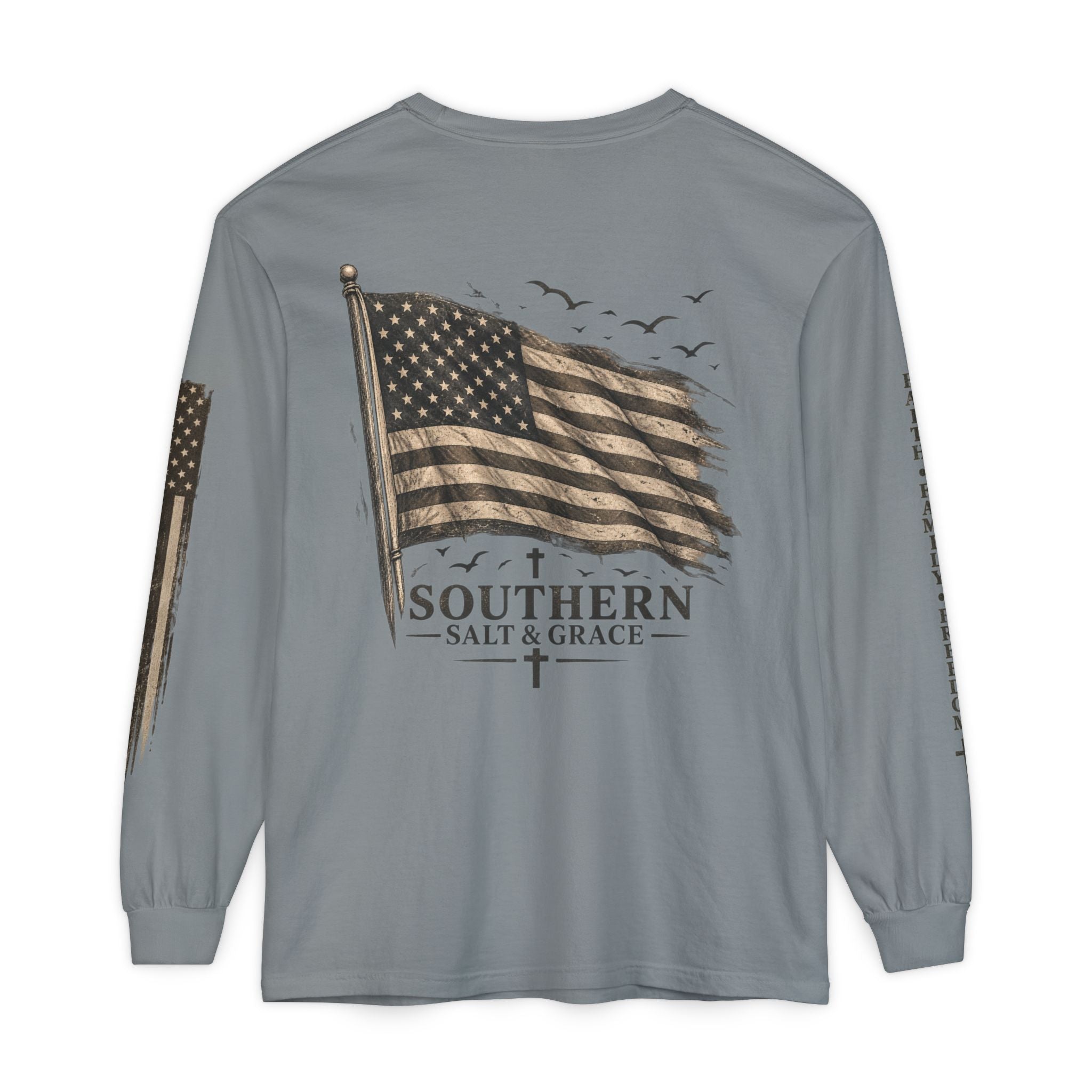 Southern Salt & Grace Flag Long Sleeve Tee
