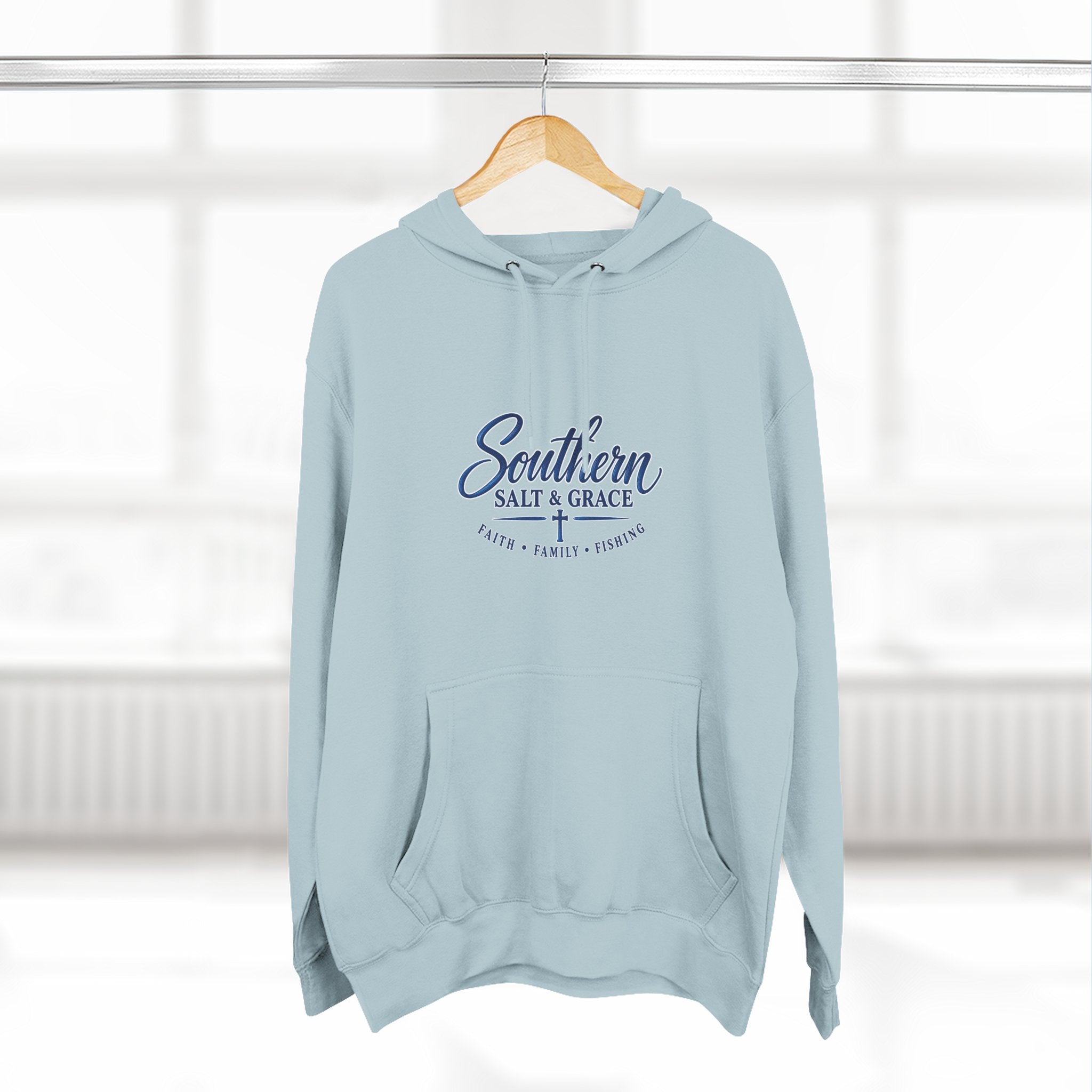 Southern Salt & Grace Hoodie — Coastal Fishing Graphic Fleece Pullover