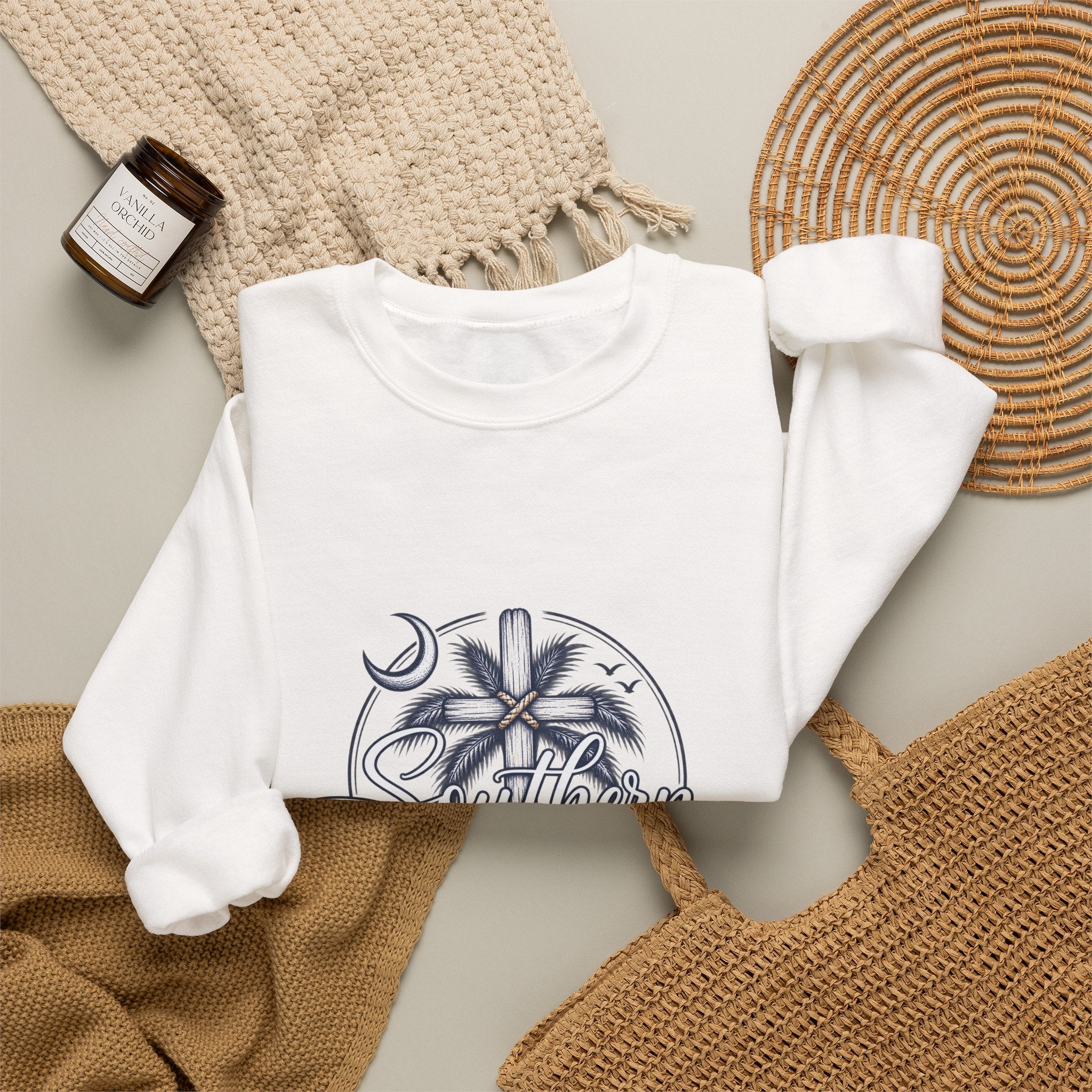 Southern Salt & Breeze Crewneck Sweatshirt — Coastal Palm Beach Vibes