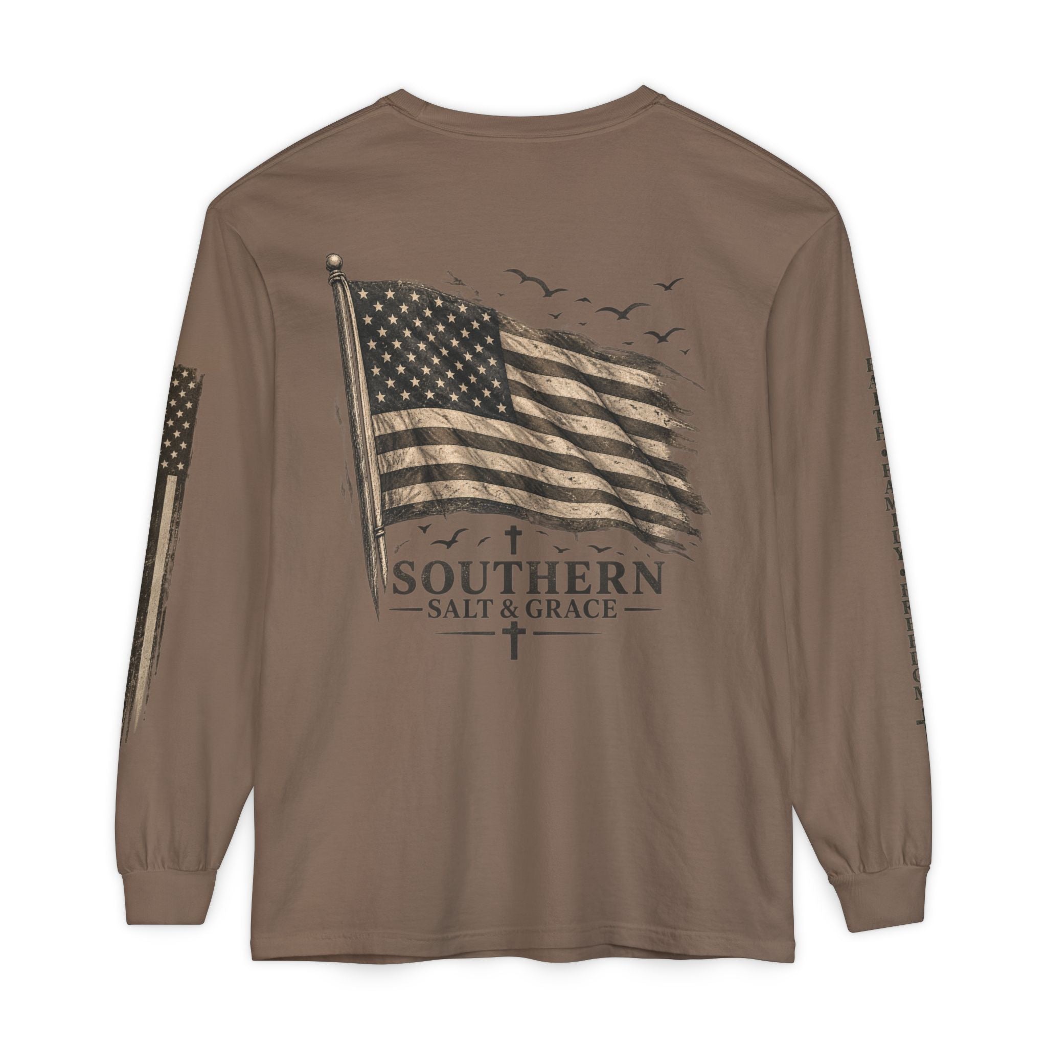 Southern Salt & Grace Flag Long Sleeve Tee