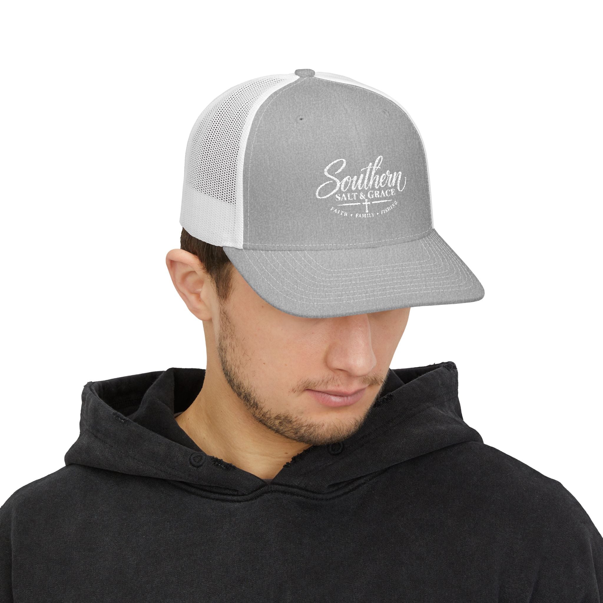 Southern Salt & Grace Trucker Hat – Embroidered Snapback Cap