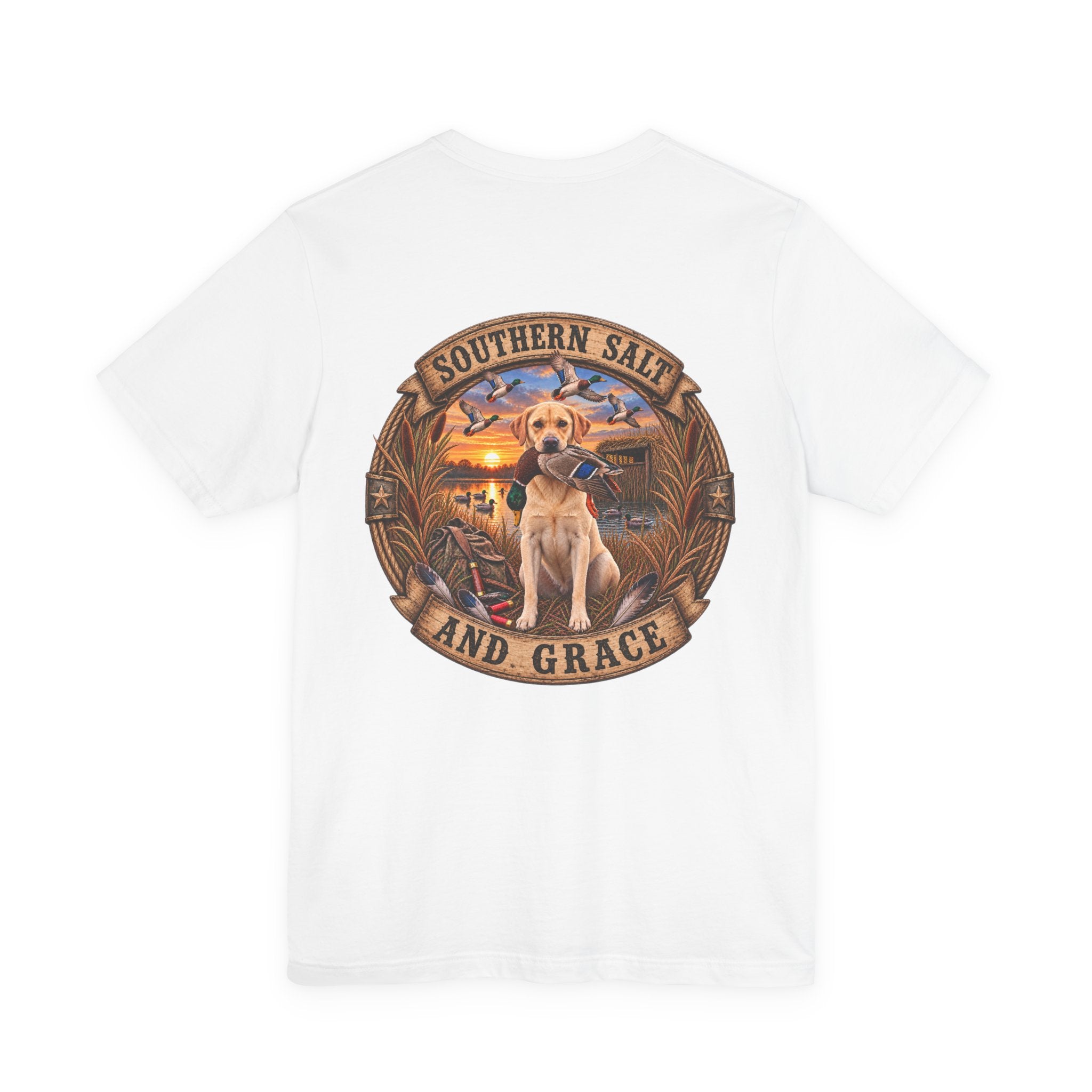 Marsh mornings yellow lab short sleeve