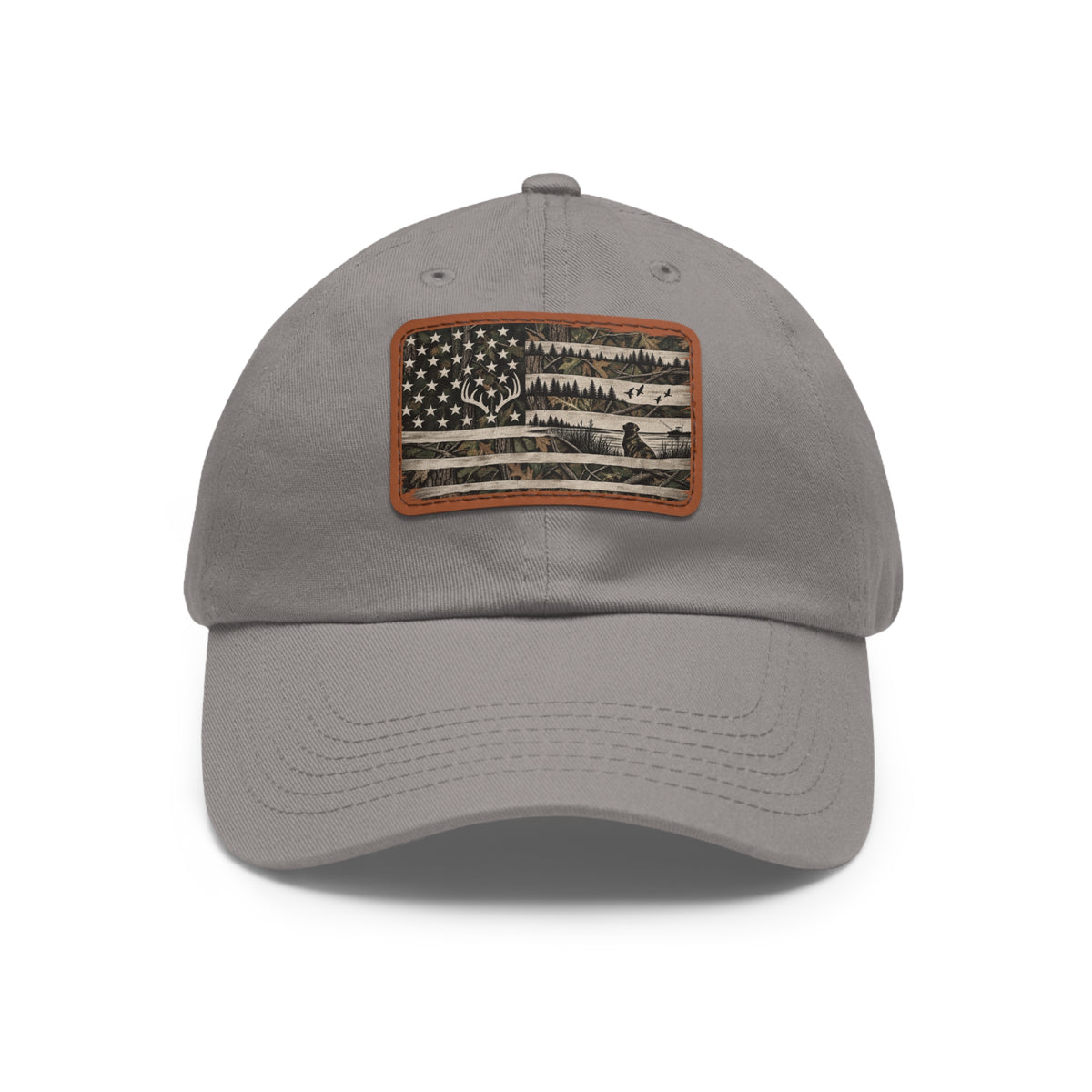 Dad Hat with Leather Patch (Rectangle)
