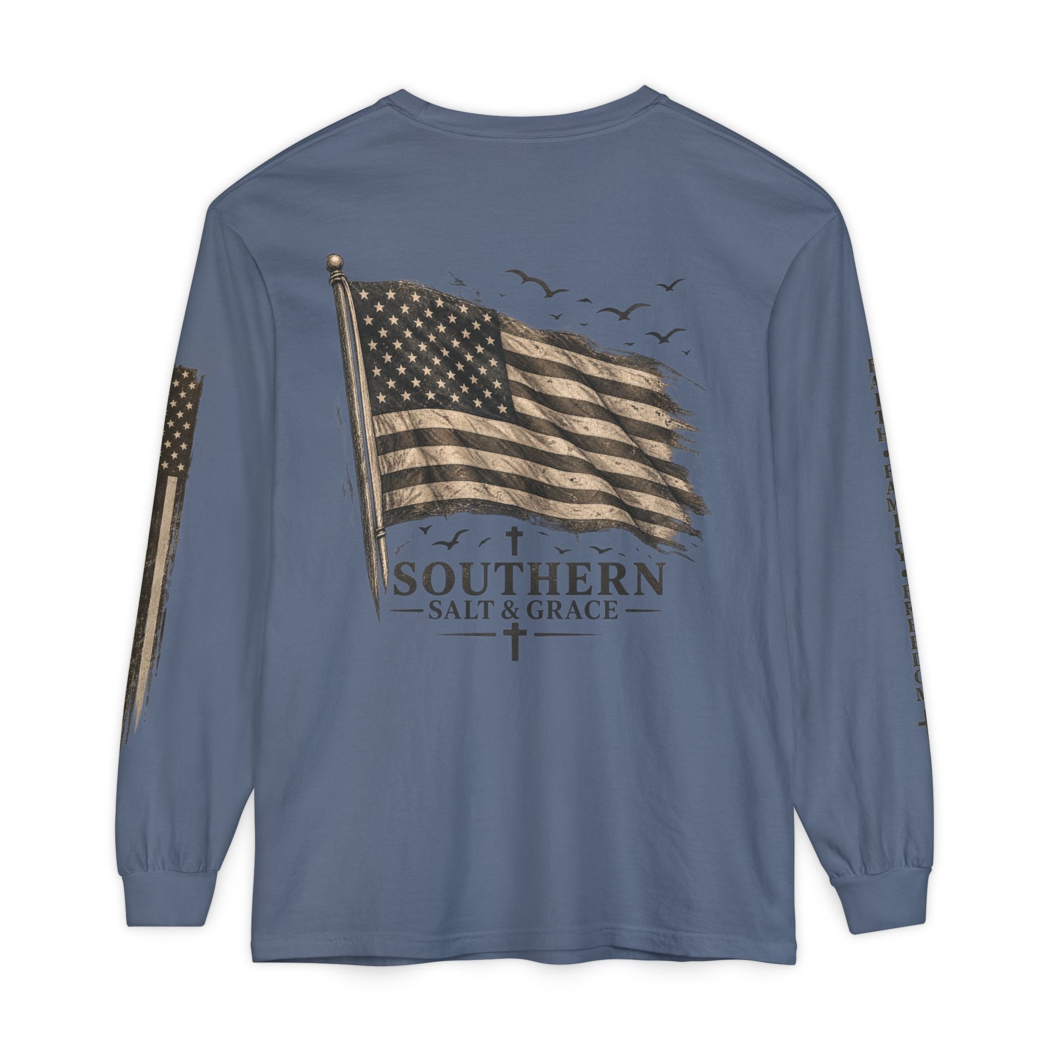 Southern Salt & Grace Flag Long Sleeve Tee