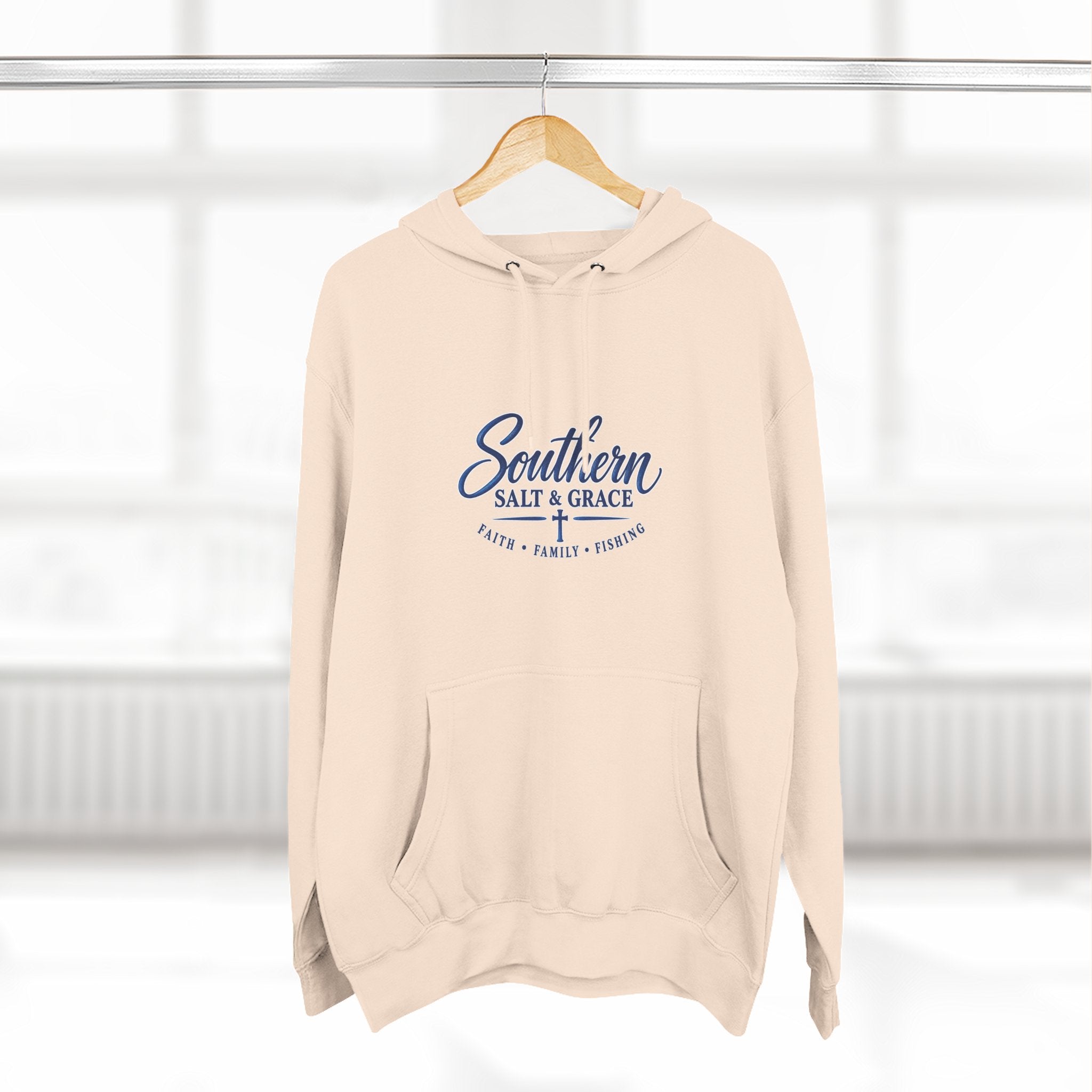 Southern Salt & Grace Hoodie — Coastal Fishing Graphic Fleece Pullover