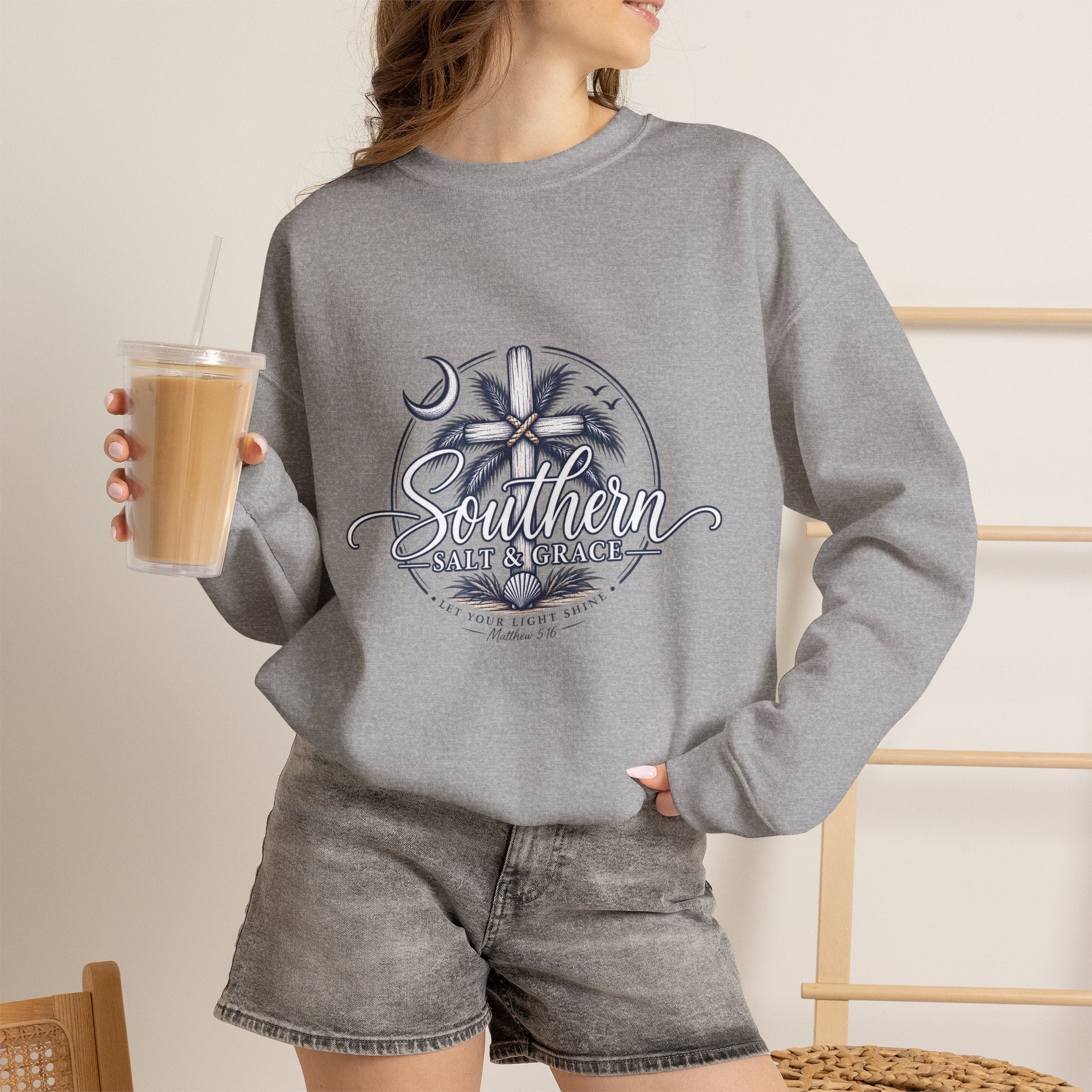 Southern Salt & Breeze Crewneck Sweatshirt — Coastal Palm Beach Vibes