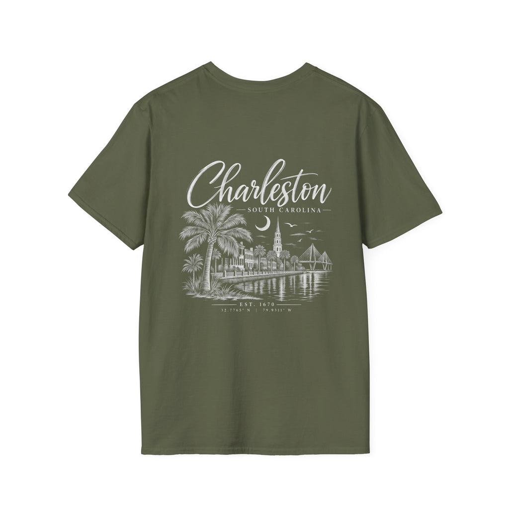 Moon & Palmetto Pocket Tee — South Carolina Palm Tree T-Shirt