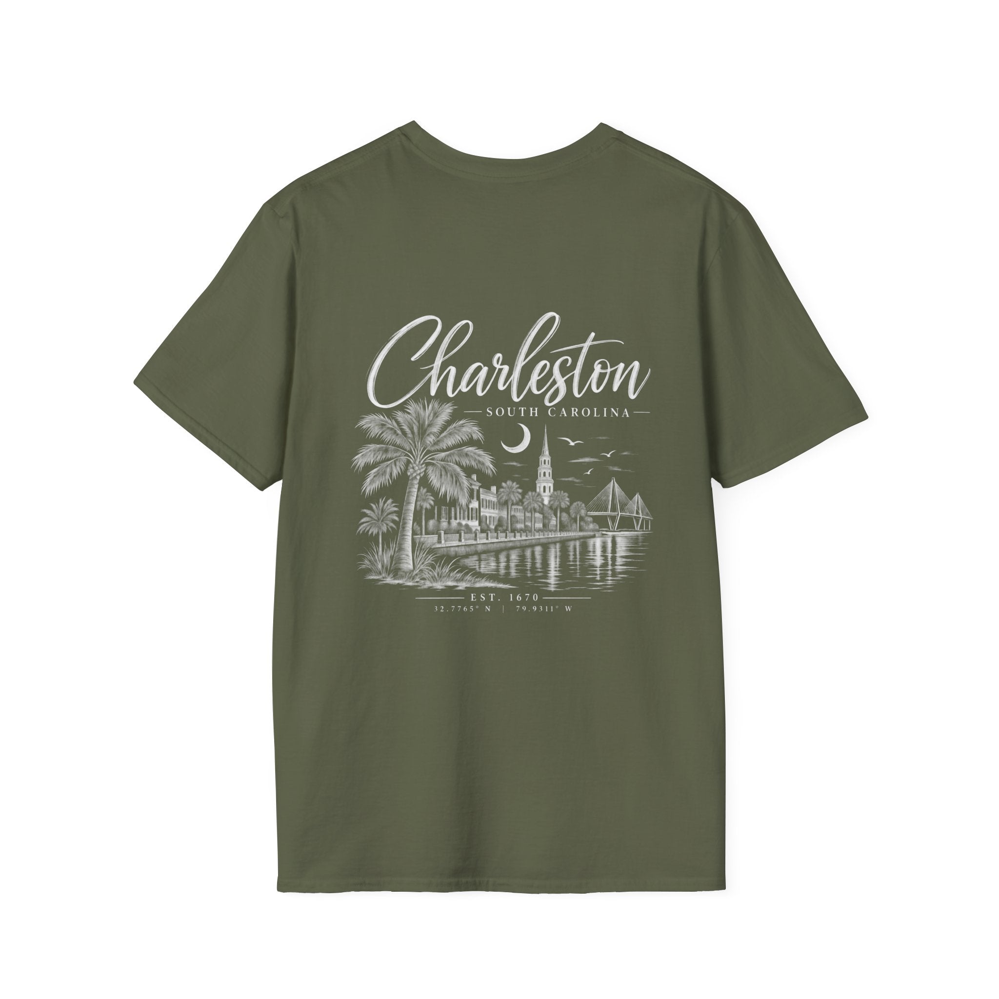 Moon & Palmetto Pocket Tee — South Carolina Palm Tree T-Shirt