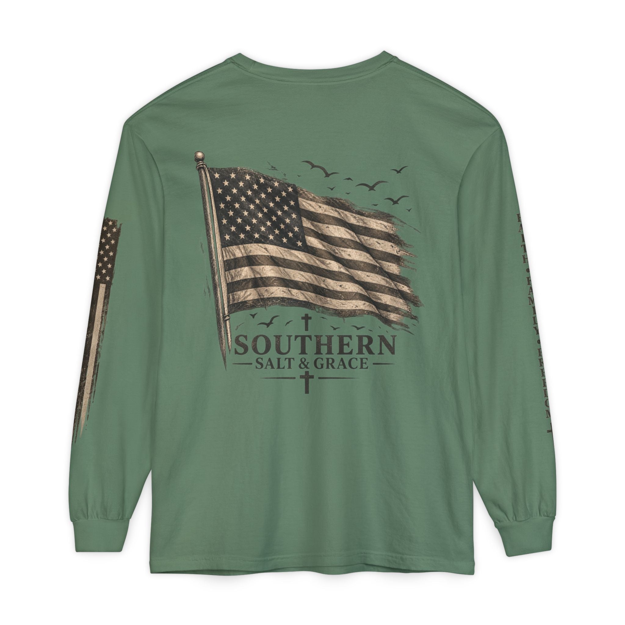 Southern Salt & Grace Flag Long Sleeve Tee