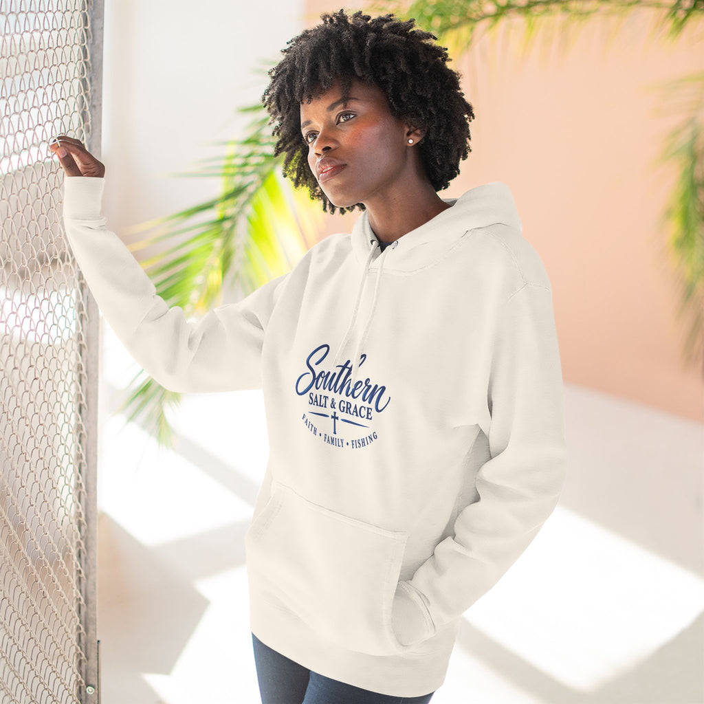 Southern Salt & Grace Hoodie — Coastal Fishing Graphic Fleece Pullover