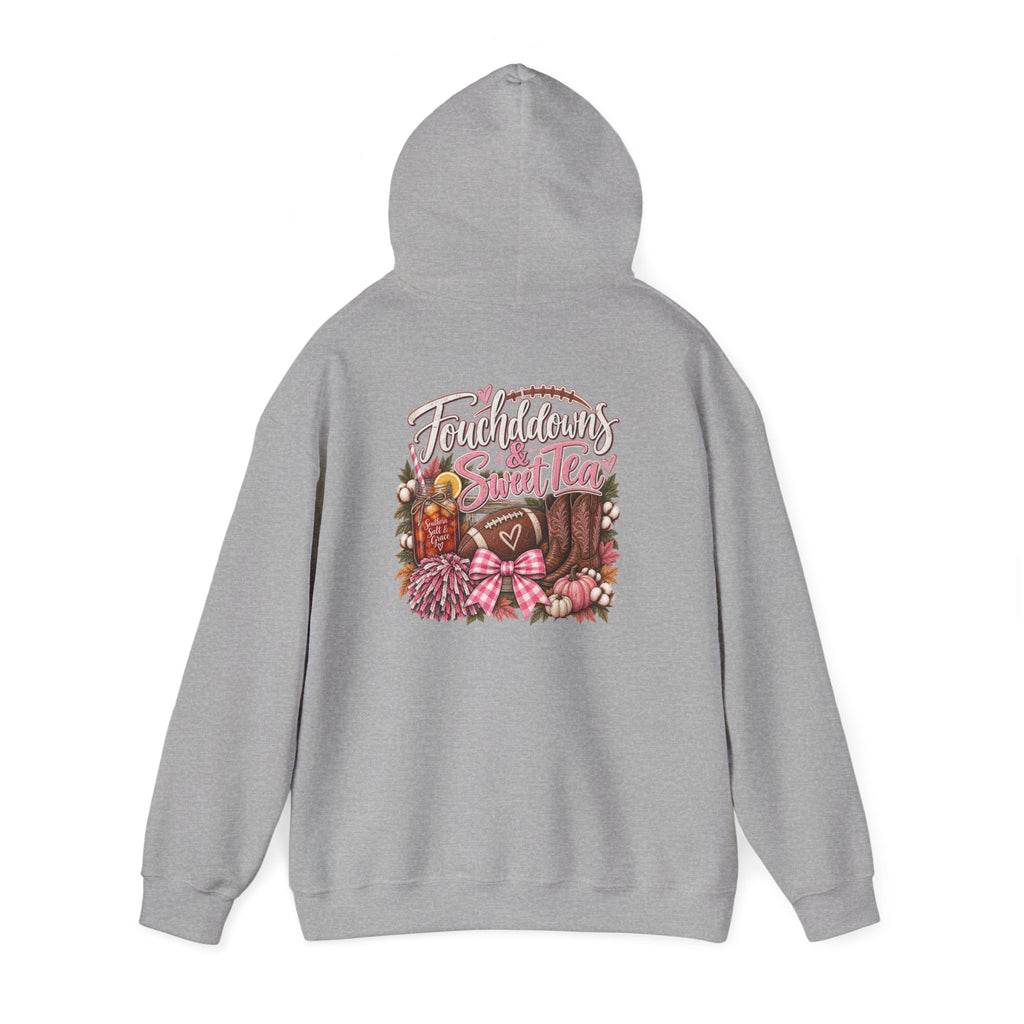 Southern Charm Fall Hoodie — "Touchdown & Sweet Tea" Cozy Autumn Sweatshirt