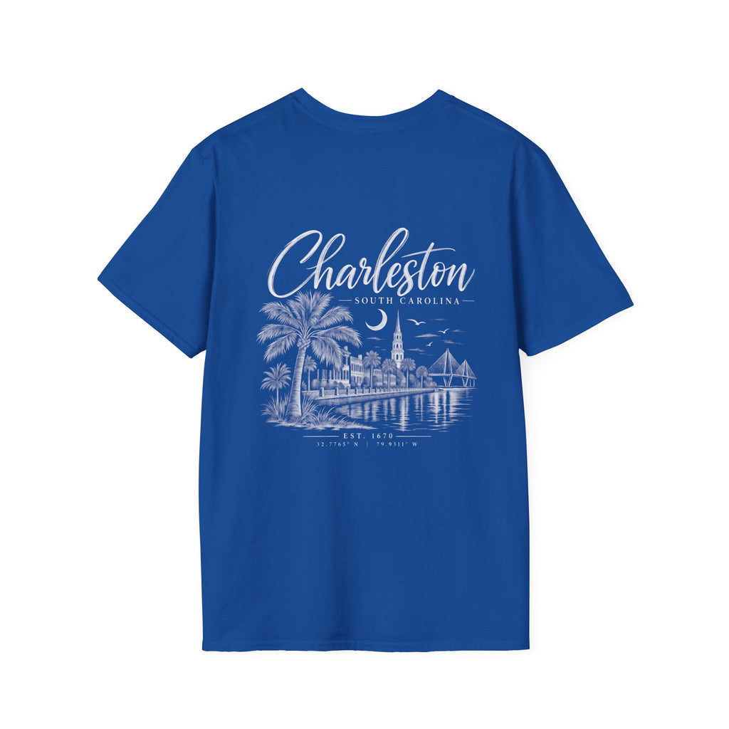 Moon & Palmetto Pocket Tee — South Carolina Palm Tree T-Shirt