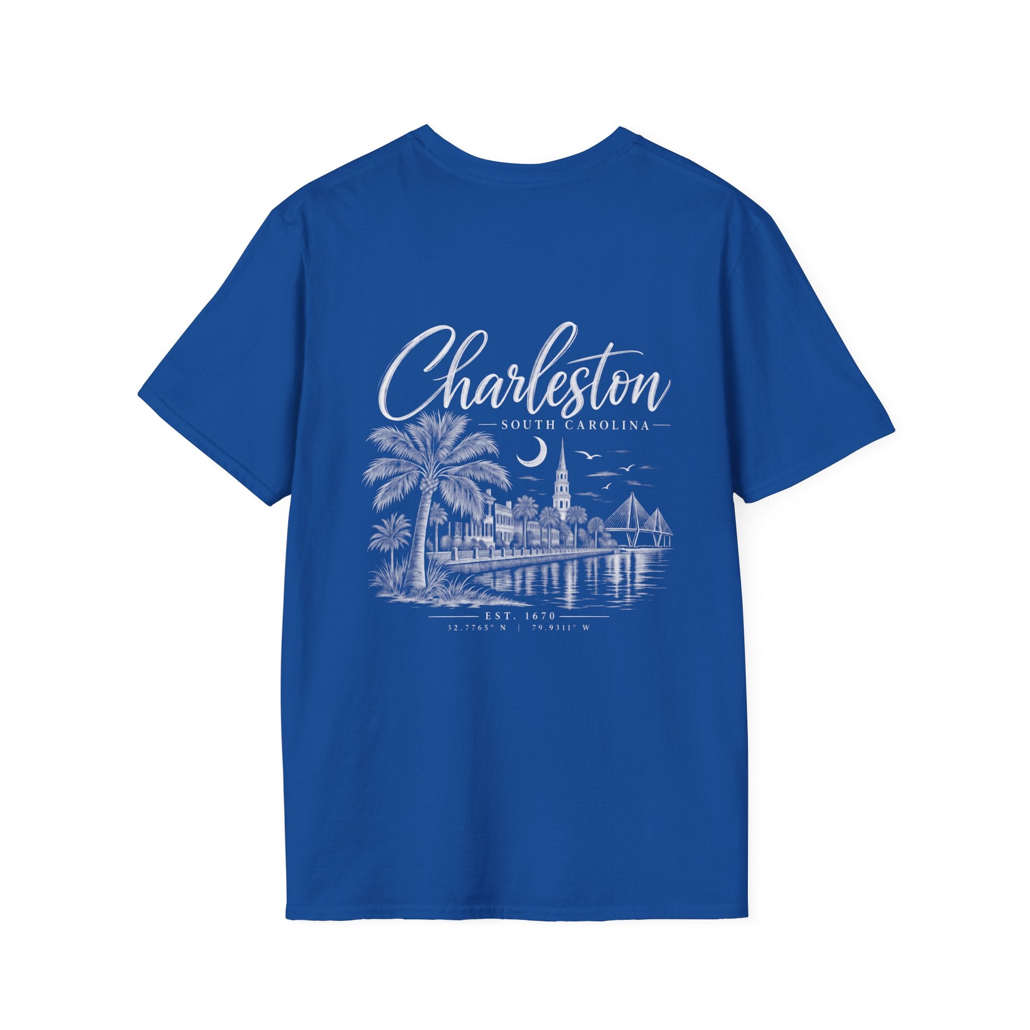 Moon & Palmetto Pocket Tee — South Carolina Palm Tree T-Shirt