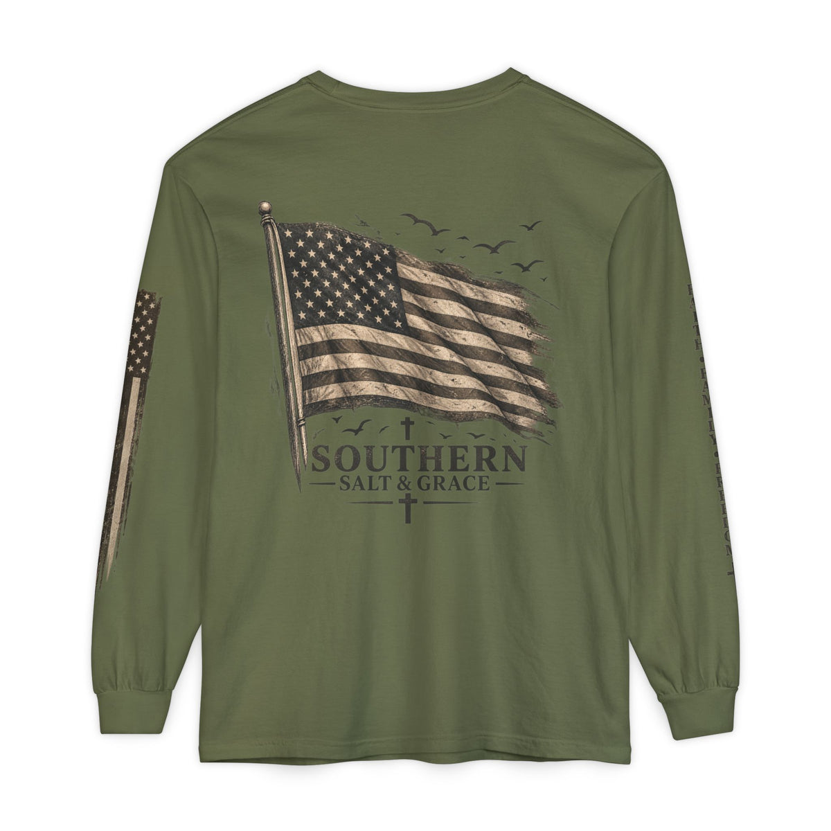 Southern Salt & Grace Flag Long Sleeve Tee