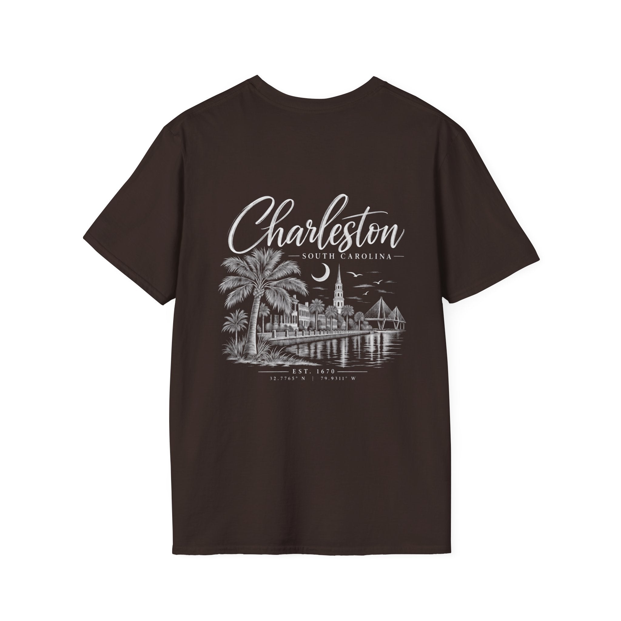 Moon & Palmetto Pocket Tee — South Carolina Palm Tree T-Shirt