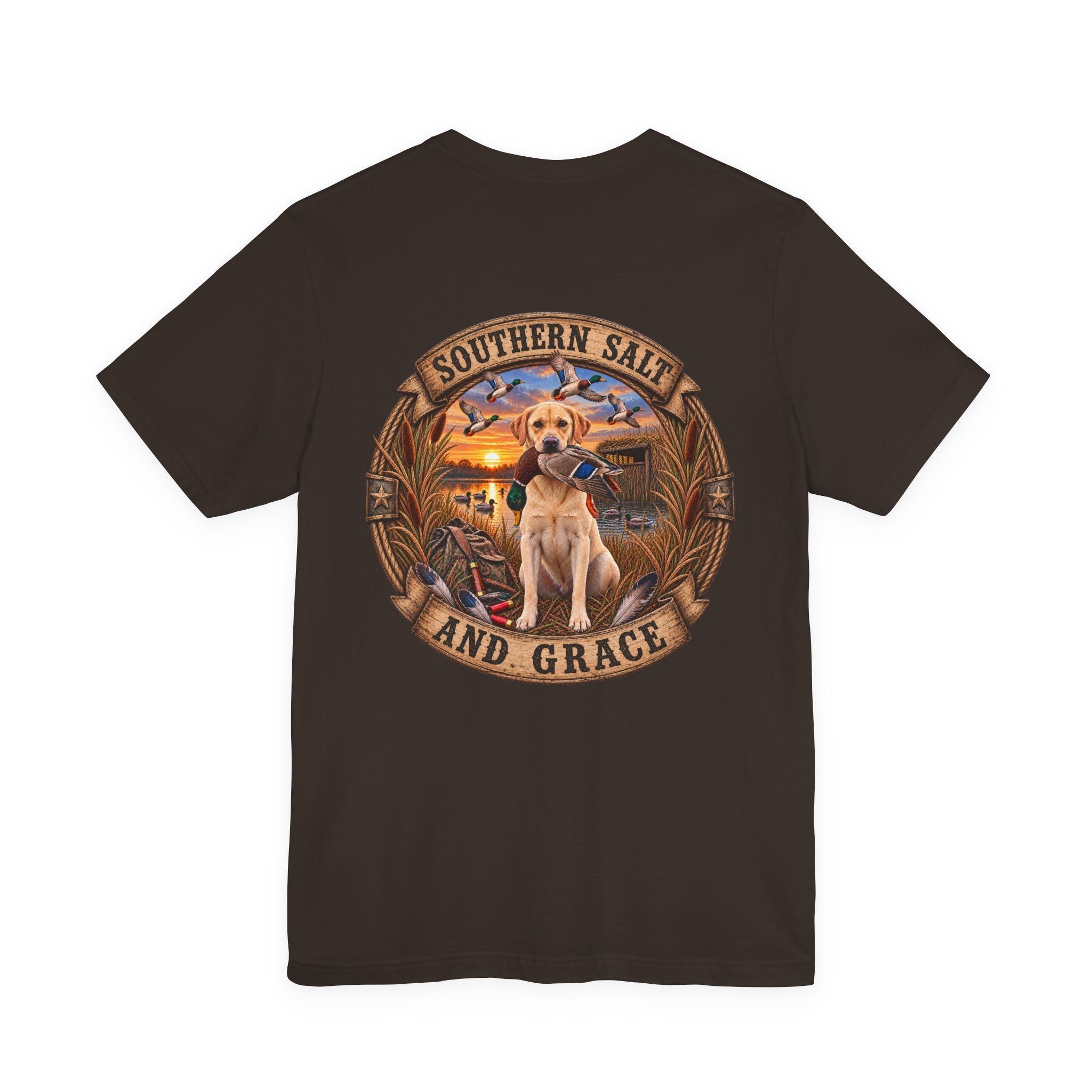 Marsh mornings yellow lab short sleeve