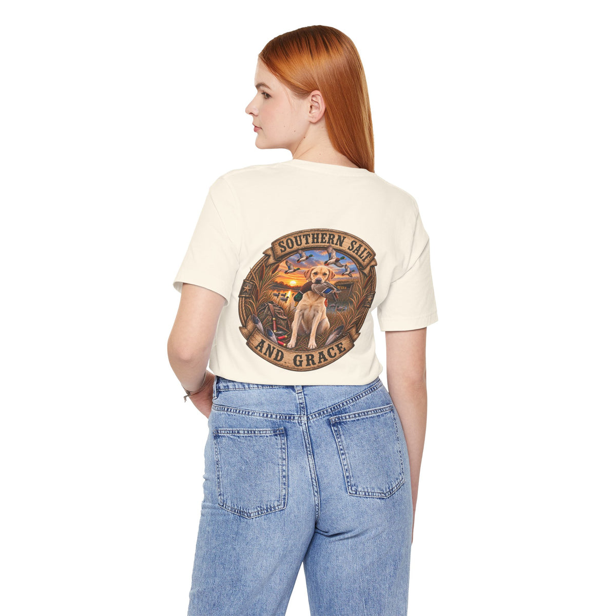 Marsh mornings yellow lab short sleeve