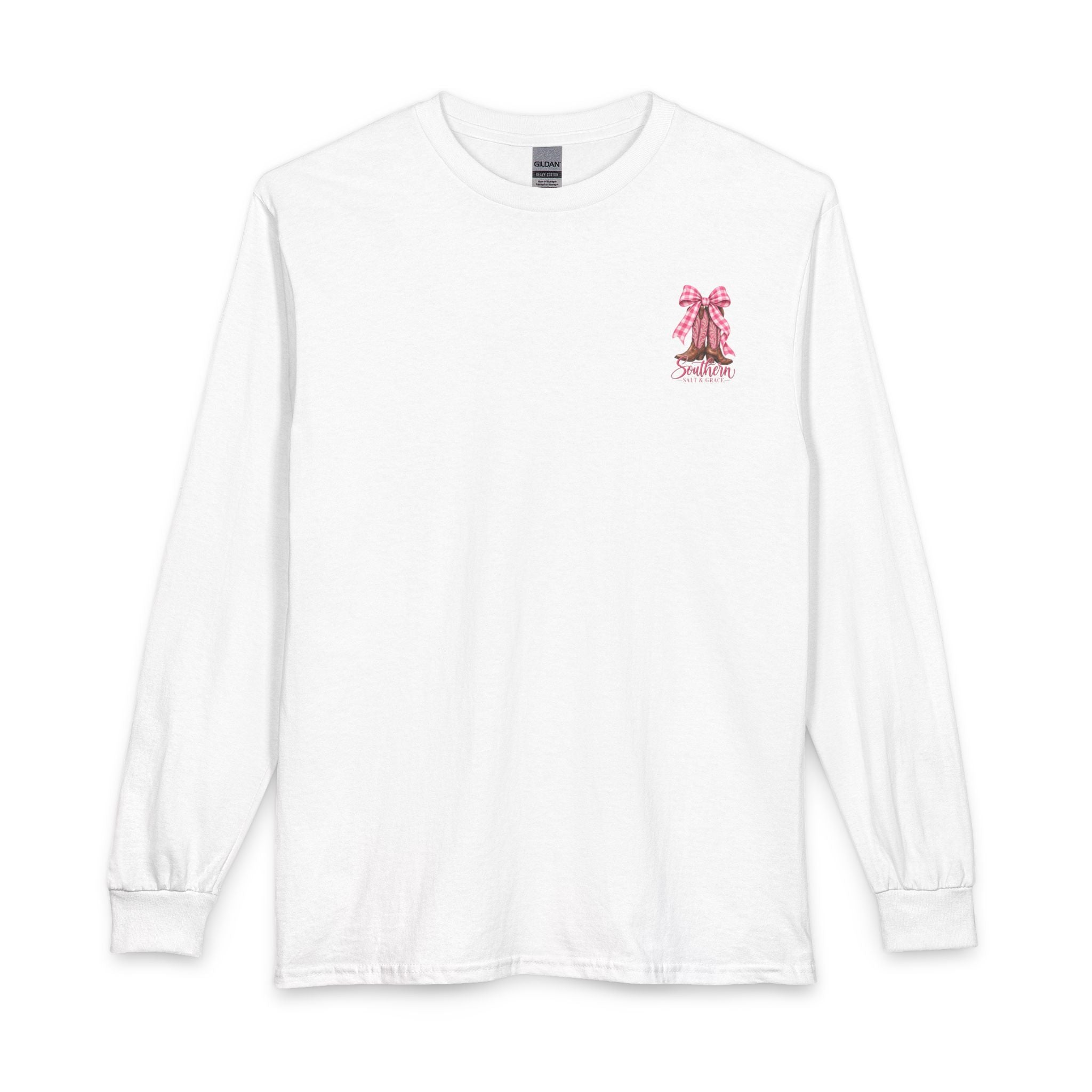 Boots Season Y'all Long Sleeve Tee — Pink Cowgirl Western Shirt